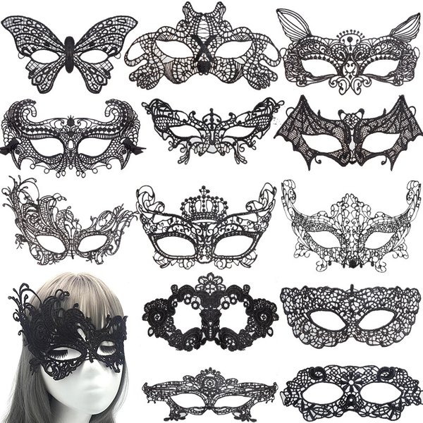 Masque Gothique en Dentelle pour Femme, Déguisement Sexy pour Fête d'Halloween, Carnaval, Noël, Demi-Masque Animal pour Jeu de Rôle