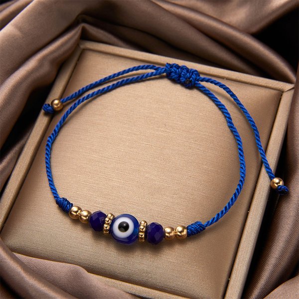 Türkische Bösen blick Armbänder Für Frauen Männer Handarbeit Gewebt Kristall Perlen Dämon Augen Rot Schwarz Seil Kette Armband Paar Schmuck