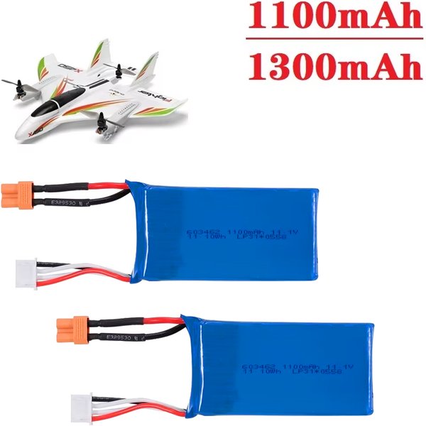 3S 11,1 V 1100 mAh/1300 mAh Batterie mit Ladegerät für XK X450 FPV RC Flugzeug Ersatzteile 11,1 V Lipo Batterie für RC Elektrische Spielzeug