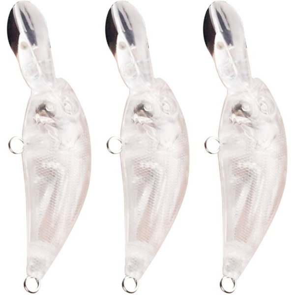 10 pièces leurres de pêche non peints appâts transparents vierges embrion 5.9 cm 3.0g bricolage vairons hochets appâts durs artificiels ABS