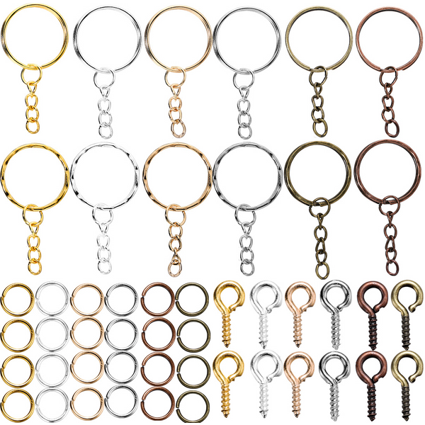 110/220 pièces/ensemble porte-clés anneaux de saut ouverts épingles à œil fabrication de bijoux accessoires Kits pour bricolage résine époxy porte-clés porte-clés pendentifs