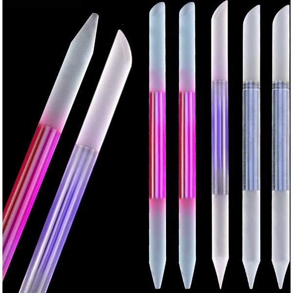 Ensemble de limes à ongles en verre cristal double face, outils de pédicure, dissolvant pour manucure, 3 pièces