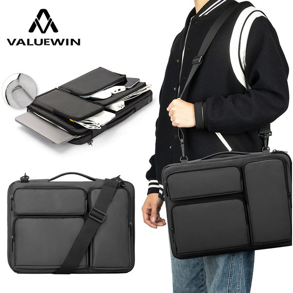 Sac pour ordinateur portable, sac à bandoulière pour Macbook Air Pro, étanche 14 15.6 pouces, pochette pour ordinateur, sac à main pour étudiants d'affaires