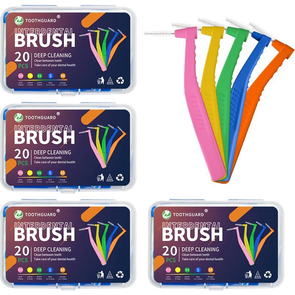 Brosse interdentaire pour dents d'orthodontie, 80 pièces, bretelles dentaires, poils souples Ultra-fins, Mini brosses avec boîte de rangement Portable