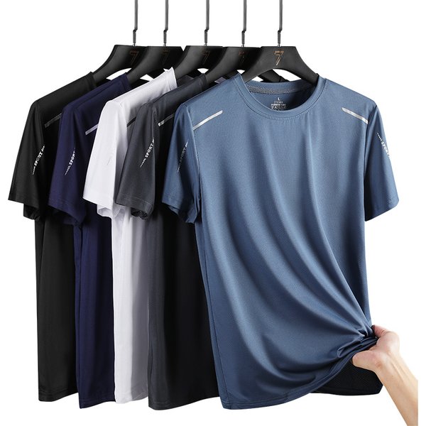 CHRLCK hommes course séchage rapide T-shirts respirant randonnée pêche T-shirts élasticité douce Sports de plein air chemise courte été