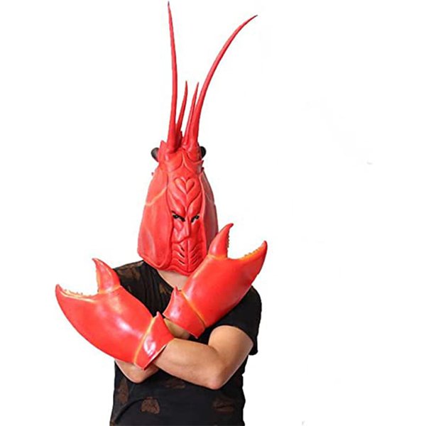 Gants amusants en forme de pinces de homard et de crabe, accessoires de déguisement d'Halloween, masques d'animaux en latex, accessoires de décoration de fête