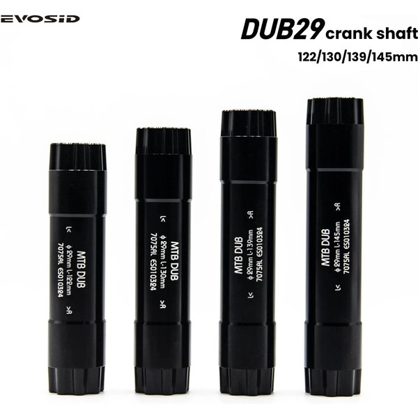 EVOSID DUB Axe 29 mm AL7075 CNC 122 mm/130 mm/139 mm/145 mm pour pédalier EVOSID DUB