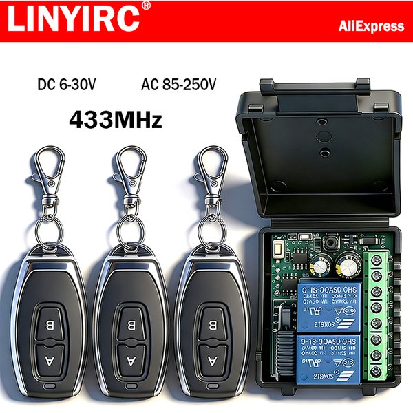 12V 24V 220V 433MHz Multifunktions-Empfänger-Relaismodul für Garagentor Licht LED Motor Signalübertragung Öffner RF433 Schalter