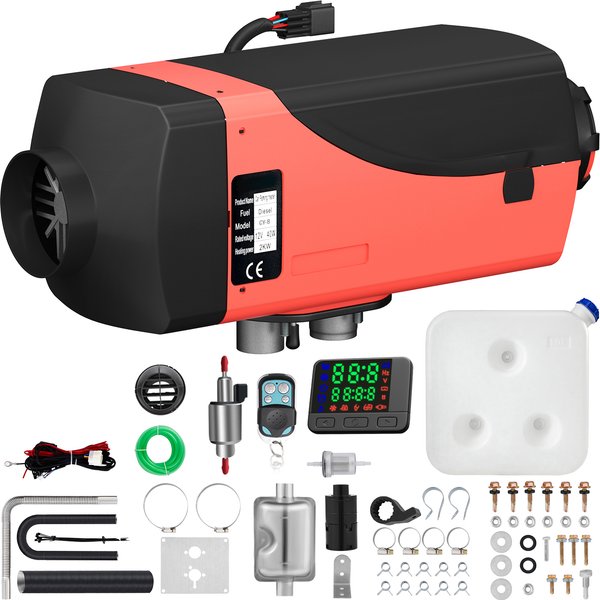 SucceBuy 2 kW Diesel-Lufterhitzer, 12 V, Diesel-Heizung, Standheizung mit Schalldämpfer, Autoheizung mit LCD-Schalter für Auto, Bus, Wohnmobil, LKW