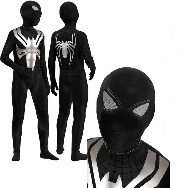 Unisex Monster-Spinnen-Ganzkörper-Stretch-Bodysuit mit Mütze, Halloween-Rollenspielkostüm für Karneval, Themenparty, Verkleidung