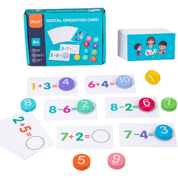 Tableau numérique en bois pour enfants, correspondance cognitive, ajout, soustraction, opération, formation à la pensée logique Montessori, jouets mathématiques