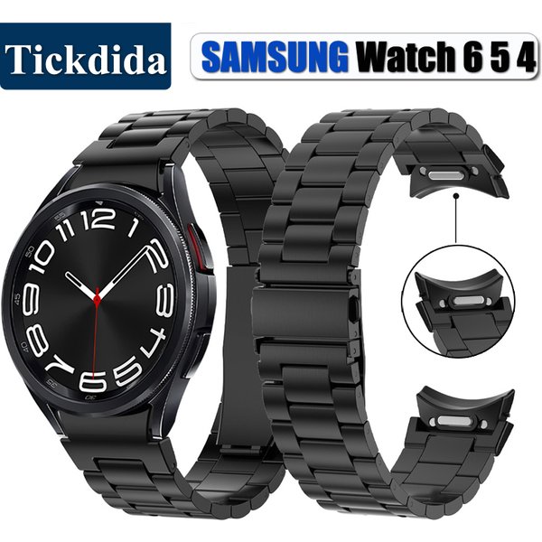 Bracelet en métal pour Samsung Galaxy Watch 6 5 4 40mm 44mm, fixation en un clic pour Galaxy Watch 6 Classic 43mm 47mm