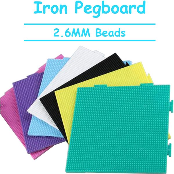 Yant Jouet 2.6mm Hama perles coloré panneau perforé blanc noir rose vert bleu modèle conseil circulaire carré bricolage Figure matériel
