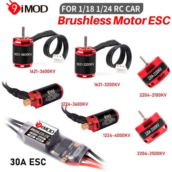 9IMOD Bürstenloser ESC-Motor Combo 30A ESC 1224/1621/2204 Motor für RC 1/18 1/24 SCX24 TRX4M