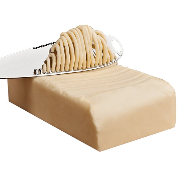 LMETJMA couteau à beurre 3 en 1 en acier inoxydable, épandeur de fromage, Dessert, confiture, grattoir à crème, séparateur de pain, épandeur de beurre KC0070