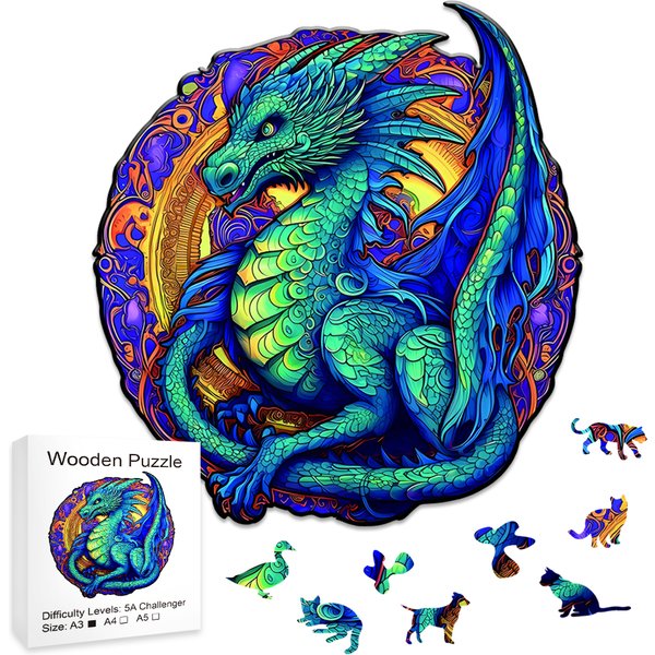 Puzzle Dragon en bois bricolage pour la décoration de la maison, jeu de société, jouets éducatifs pour enfants, artisanat, jouets pour adultes