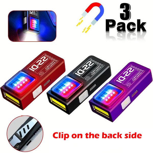 Mini COB LED Taschenlampe USB-C Wiederaufladbar Leistungsstarkes Arbeitslicht mit Clip Magnet Wasserdicht EDC Camping Wandern Taschenlampe