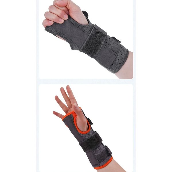 Nouvelle attelle de poignet en nylon et polyester, orange et gris, pour protection contre les fractures et le syndrome du canal carpien, attelle de main pour hommes et femmes