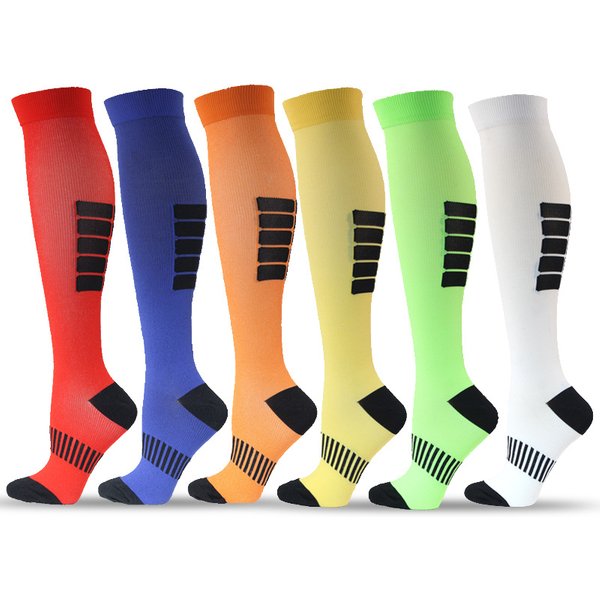 Bas de compression à motif de flèche pour hommes, chaussettes à tube haut, chaussettes de sport en plein air, chaussettes pour athlètes, 20-30 mmHg, nouveau