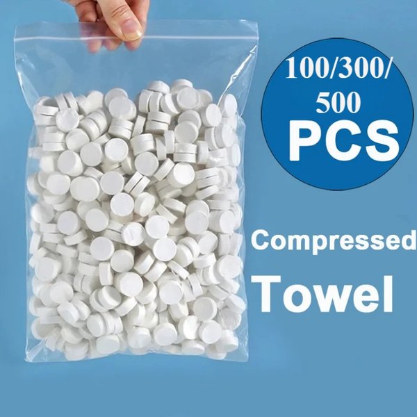 100/300/500 pièces serviette compressée doux jetable pièce de monnaie tissu Portable Mini serviette compressée absorbant voyage barbecue Camping en plein air