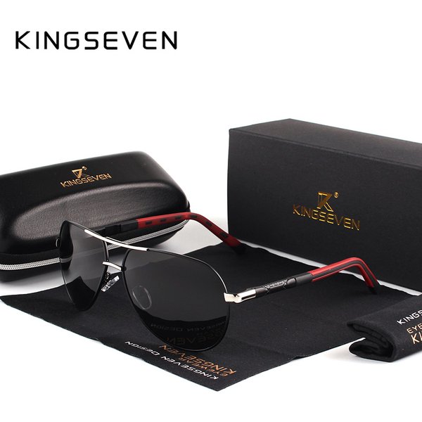 KINGSEVEN Brand Men's Aluminum Magnesium Sun Glasses Polarized UV400 Sun Glasses Oculos Male Eyewear Sunglasses For Men N725