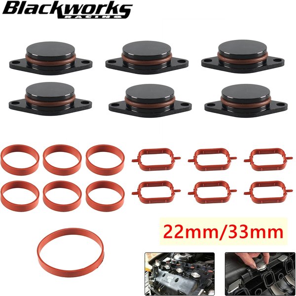 6 Stück 22mm/33mm Wirbel klappe Blind platten mit Ansaug krümmer dichtung für BMW M47 M57 E39 E87 E46 E90 E39 E60 X3 6 Zylinder