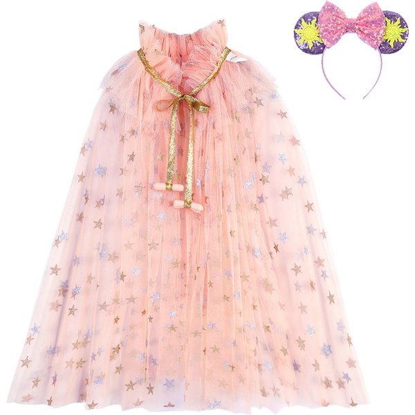 Kinder Cape Baby Glänzende Geburtstag Geschenk Mädchen Cosplay Dress Up Kinder Sterne Prinzessin Mantel Herbst Weihnachten Kleidung Zubehör