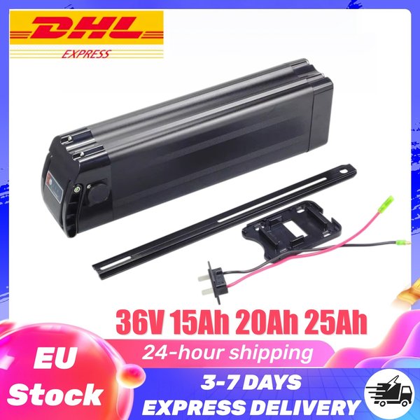 Hochkapazitäts-36V-15Ah-20Ah-25Ah-Silberfisch-18650-Akku mit integriertem BMS, komplett mit 42V2A-Ladegerät für Bafang 250W 500W E-Bike Lithium-Akku
