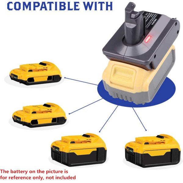Battery Converter Adapter for Dewalt 18V-20V Li-ion Battery DCB181 DCB182 DCB200 DCB205 Convert To For Dyson V6 V7 V8 HotSell