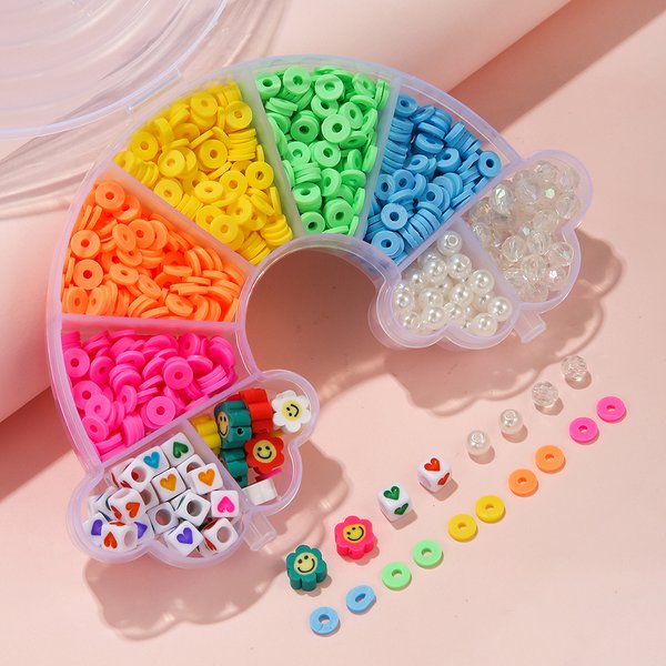 Polymer Clay Perlen Regenbogen Box für Schmuck machen Accessoires DIY Ohrring Armbänder Halskette Schmuck Kits für Mädchen Geschenk