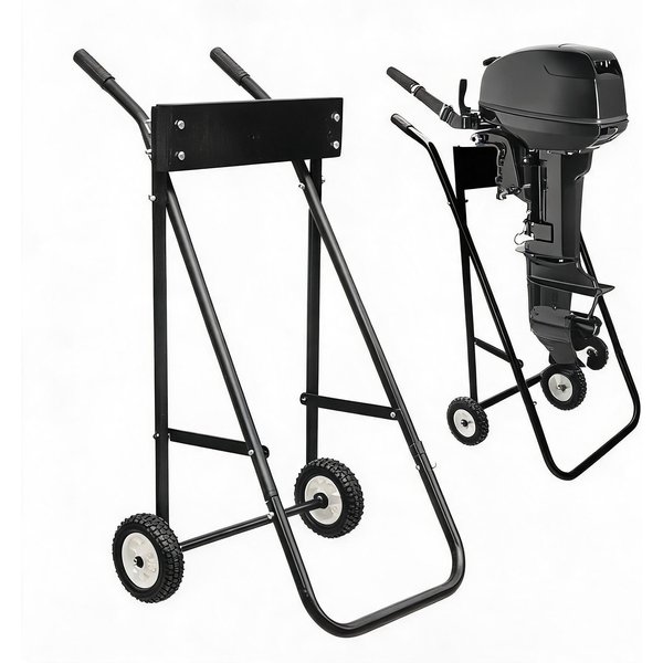 Zusammenklappbarer Außenbordmotor-Trolley - 85kg Tragkraft, 99cm Höhe - Tragbarer Bootsmotorständer für Wartung und Reparatur - Mit Transporträdern