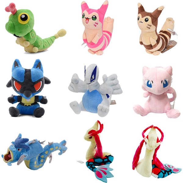 Jouets en peluche Pokémon Fit, Mew, Lugia, pouvez-vous arados, figurine de dessin animé, poupées en peluche militaires, Helloween, cadeaux d'anniversaire, 8 styles