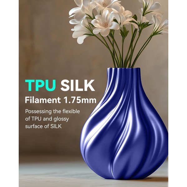 TECBEARS TPU-Silk 3D Filament 5KG 98A TPU Schwarze Farbe 1,75mm Flexibles TPU Vakuumversiegelt 100% Blasenfrei FDM 3D-Drucker Materialien