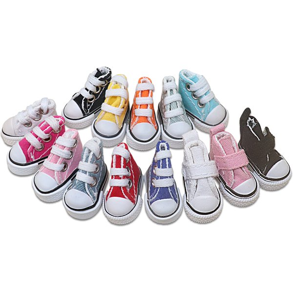 Doll Shoes 3.5cm*2cm*3cm for Bryc Dolls Mini Flat Canvas Sneakers for 1/8 16cm 6inch BJD Finger Dance Shoes Toys