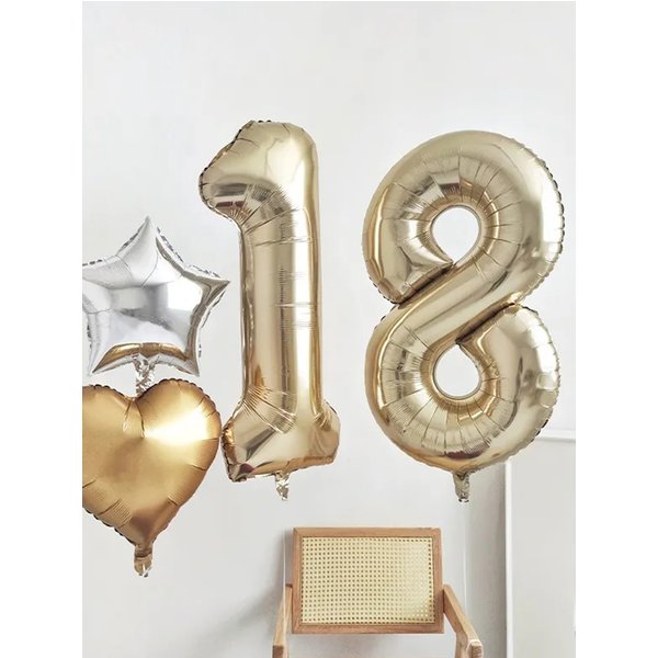 1pc 40 zoll Platin Farbe Anzahl Ballons Figur Helium Ballon Digit Globos Geburtstag Party Dekorationen Baby Dusche