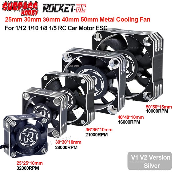 Rocket-Rc 30x30mm 40x40mm 36x36mm 50x50mm RC Motor Lüfter 25x25mm 30x30mm ESC Lüfter 3010 4010 Metall Lüfter Wärme Kühler