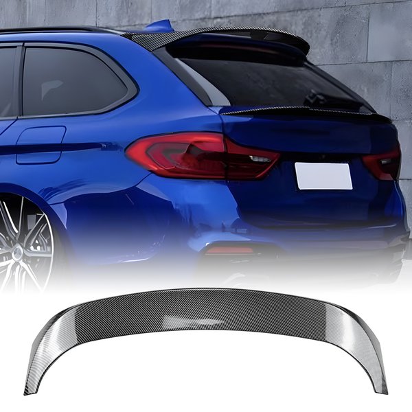 Heckspoilerlippe Carbon-Optik/Glanzschwarz Heckklappen-Splitter für BMW 5er G31 Touring Kombi 2018-2023