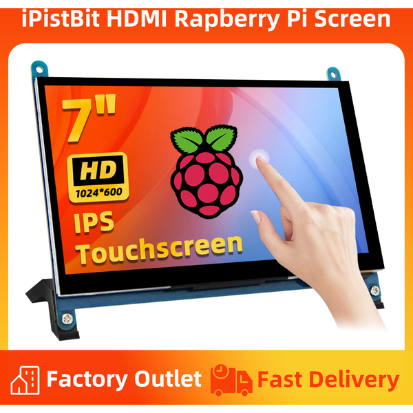 Ekran Raspberry Pi 7 cali, wyświetlacz IPS TFT LCD HDMI z ekranem dotykowym, monitor 1024*600