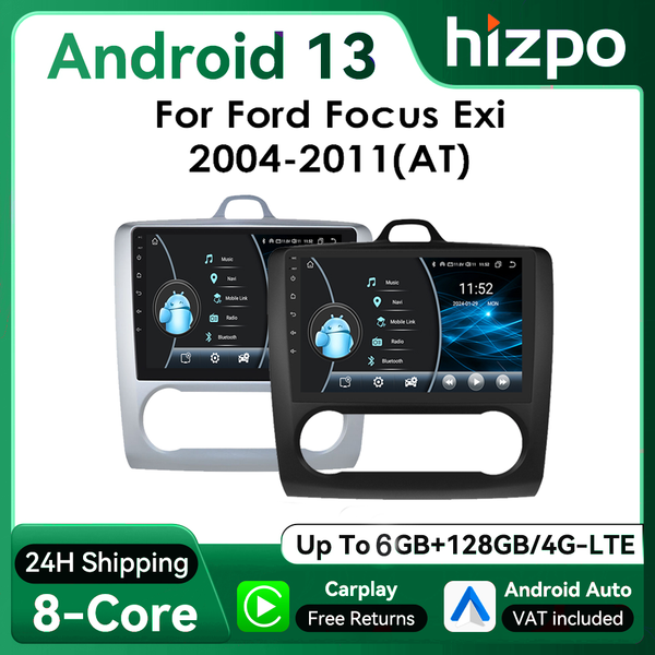 Hizpo-Autoradio Android 13 pour Ford Focus 2, Mk2, 2004-2011, Auto AC CarPlay, GPS Navi, BT, 4G, RDS, DSP, SWC, UI8581, Unité de sauna, 2Din, 9"