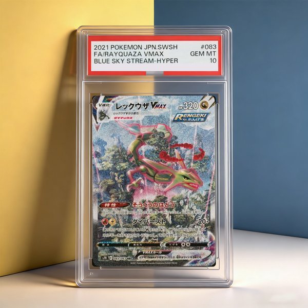 DIY TCG Bewertungskarte 2021 JPN.SWSHFA/RAYQUAZA VMAXBLUE SKY STREAM-HYPER 083 GEM MT10 Hobby-Sammelkarte Einzelne Anime-Spiel Flash-Karte