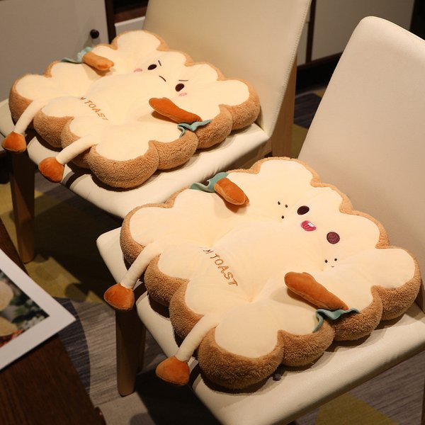 Coussin de Simulation de pain grillé en mousse à mémoire de forme, oreiller alimentaire en tranches de pain, décoration de canapé et de chaise, coussin de siège mignon pour chaise d'étudiant