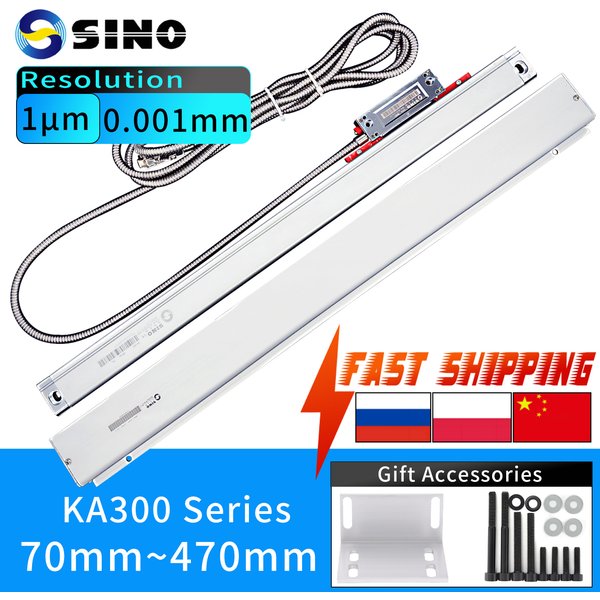 【470~1020 mm 1 μm】SINO KA300 Hochpräzise 0,001 mm lineare Waage 1 μm 5 V TTL 470 520 1020 mm optische Lineal-Drehmaschinenwaage