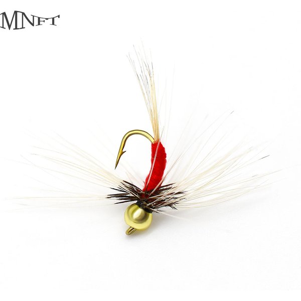 MNFT 10 Stück 14 # Kupfer Beadhead Trout Nymph Red Body Fishing Flies Kunstköder