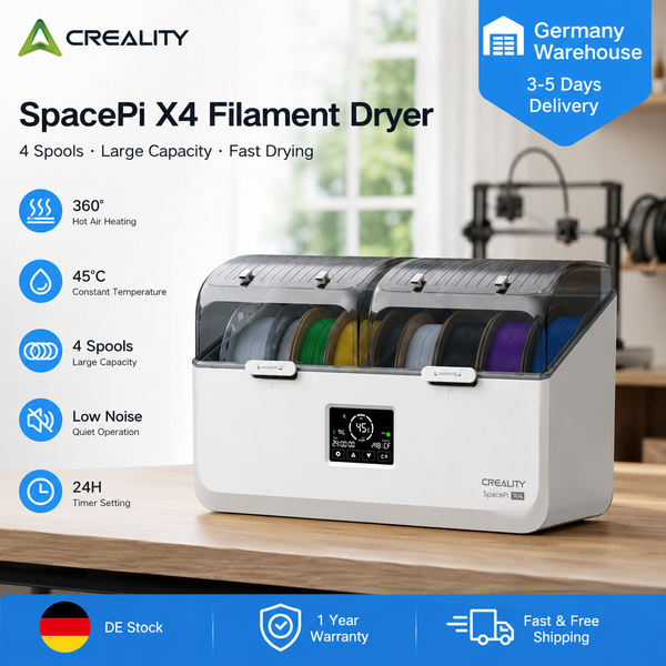 Creality Space Pi X4L Filament-Trocknerbox, 4 Spulen, Doppelte Heizkammer, 3D-Drucker-Filament-Trockner für PLA, PETG, TPU, FDM-Druck