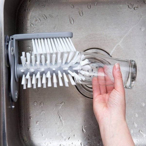 Brosse de nettoyage murale créative pour tasses et verres, brosse rotative pour tasses à eau et à thé, idéale pour la cuisine