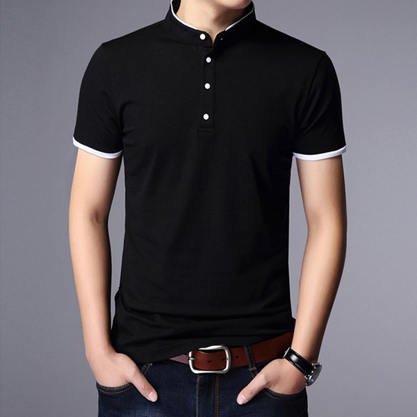 Polo d'affaires décontracté à manches courtes pour hommes, T-shirt d'été confortable et respirant, haut rigide