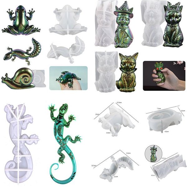 Easter Frog Lizard Snail Gecko Resin Mold DIY Small Animal Mold Silicone Molds Casting Molds
