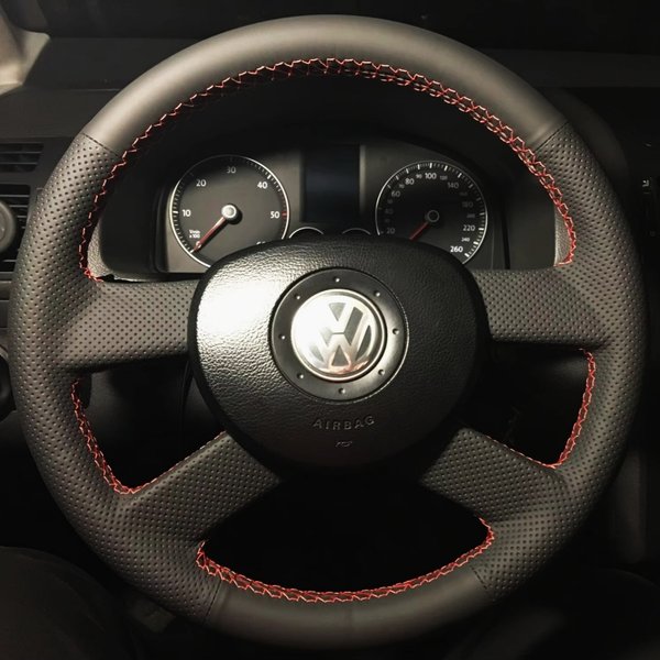 Anpassung Hand Nähen Mikrofaser Leder Rutschfeste Auto Lenkrad Abdeckung Zubehör Für Volkswagen VW Polo 2003-2006