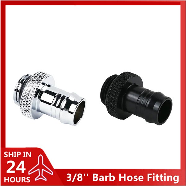 Raccord de tuyau barbelé, filetage G1/4 de 3/8 pouces pour tuyau d'eau à Tube souple ID 9-10mm, connecteur 10x13mm noir ou argent