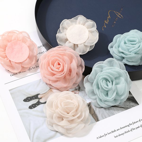 2/4pcs Chiffon Kunst haar Blumen Kleidung Haar Corsage Kunstblumen Wand kranz Hochzeits dekorationen Handwerk Geschenk zubehör